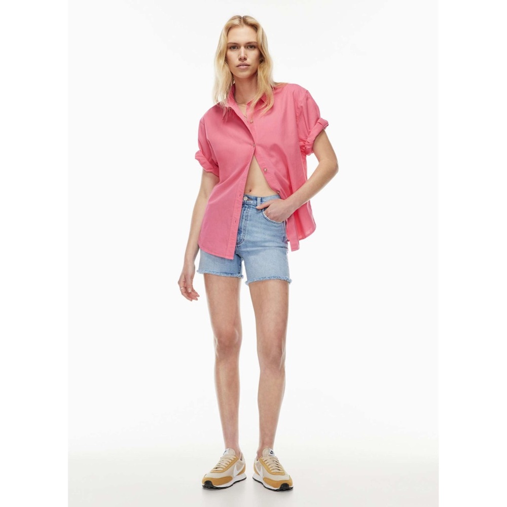 NWT Denim Forum Denim Forum The Arlo '50s Mid Thigh Short in 9 Yrs Blondie Bleu - Picture 2 of 11